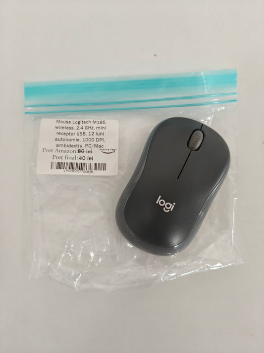 Mouse Logitech M185 Wireless, 1000 DPI, Ambidextru