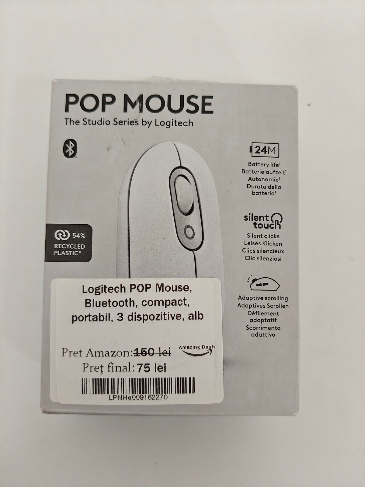 Logitech POP - Mouse Bluetooth compact, 3 dispozitive