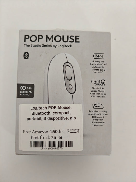 Logitech POP - Mouse Bluetooth compact, 3 dispozitive