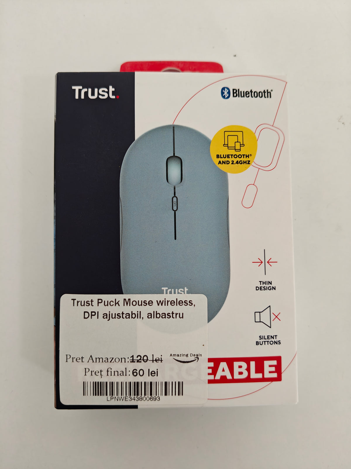 Trust Puck - Mouse Wireless ,DPI Reglabil