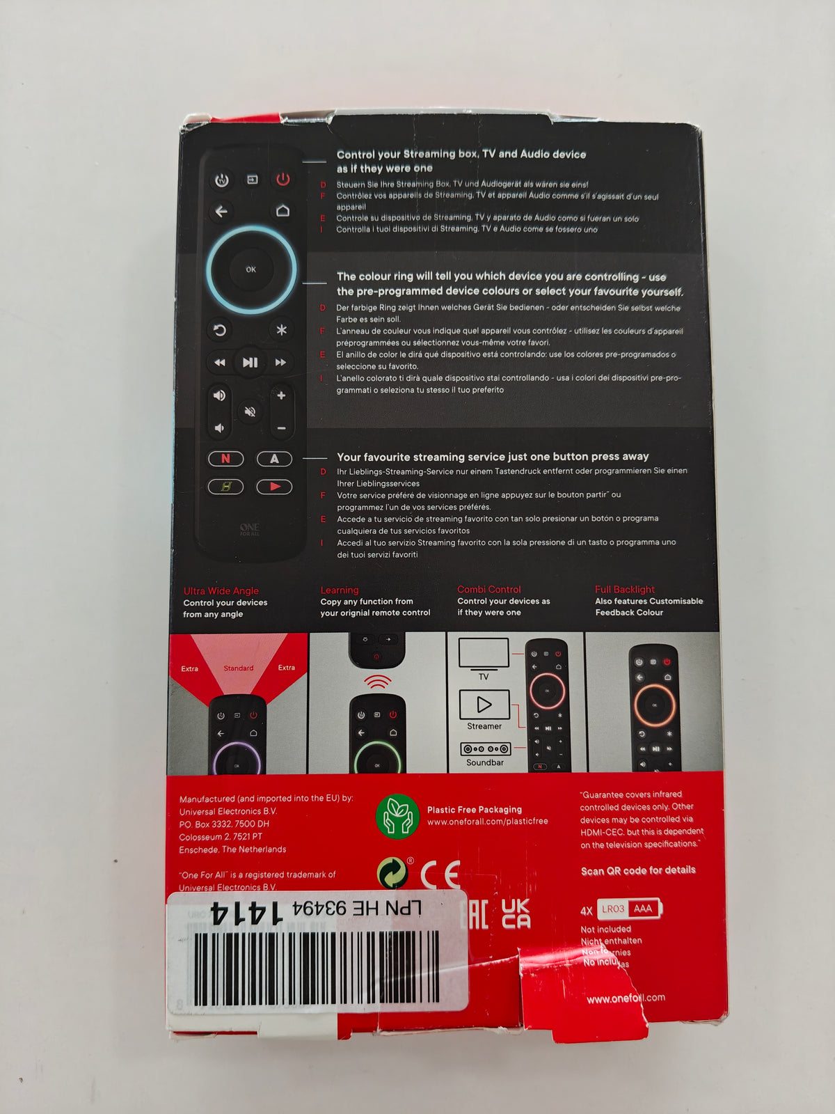 One for All URC7935 - Telecomanda Universală Streamer ,Multimedia ,3 dispozitive