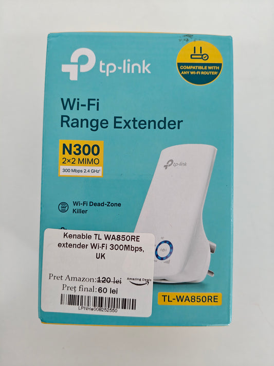 TP-Link TL WA850RE - Extender Wi-Fi ,300Mbps ,Priză Anglia/UK