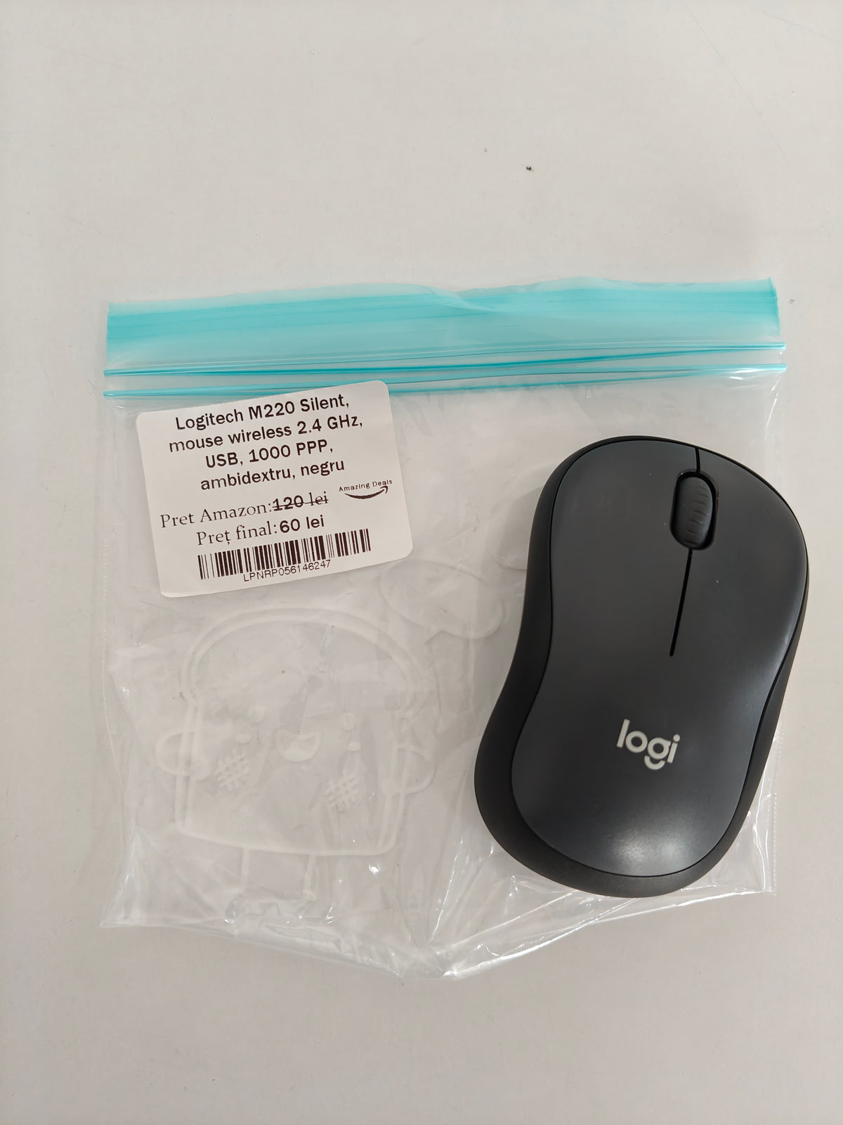 Logitech M220 Silent, mouse wireless ,Ambidextru