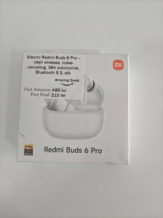 Xiaomi Redmi Buds 6 Pro, Noise Cancelling ,36h autonomie