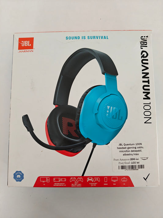 JBL Quantum 100N - Căști Gaming cu Fir ,Microfon Detașabil