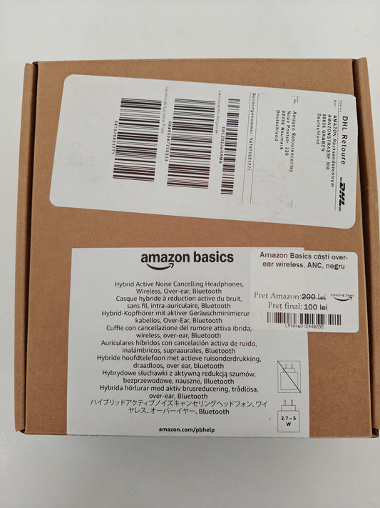 Amazon Basics - Căști Over-Ear Wireless, ANC