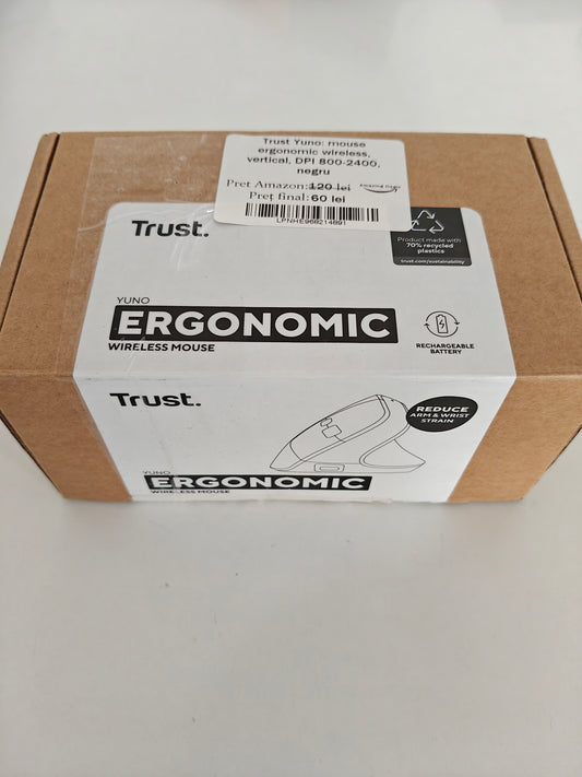 Trust Yuno: mouse ergonomic wireless vertical, DPI 800-2400