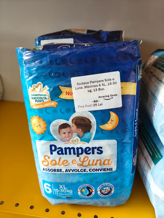 Pampers Sole e Luna ,mărimea 6 XL, 15-30kg, 13 buc