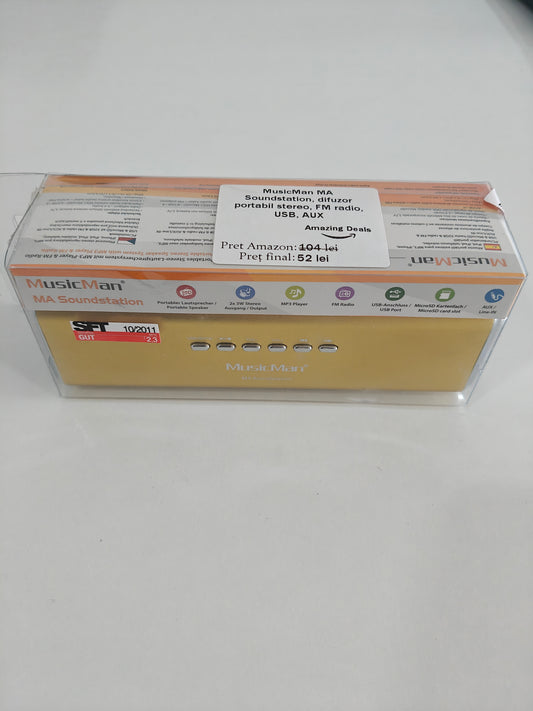 Boxă MusicMan MA Soundstation, FM radio ,USB ,AUX