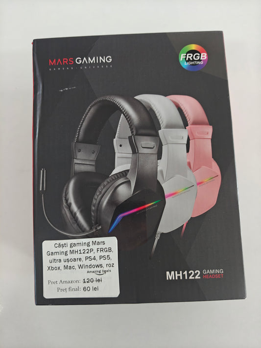 Căști Mars Gaming MH122P, RGB ,Roz ,PS4/PS5/XBOX/PC