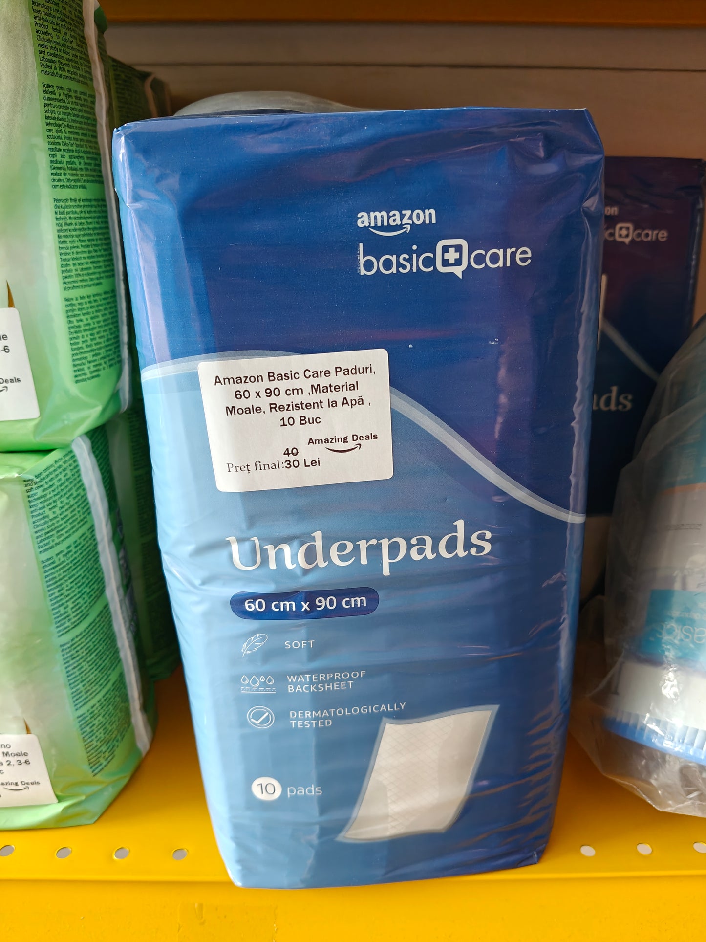 Amazon Basic Care ,Pad-uri 60x90cm, material moale ,rezistent la apă ,10 buc