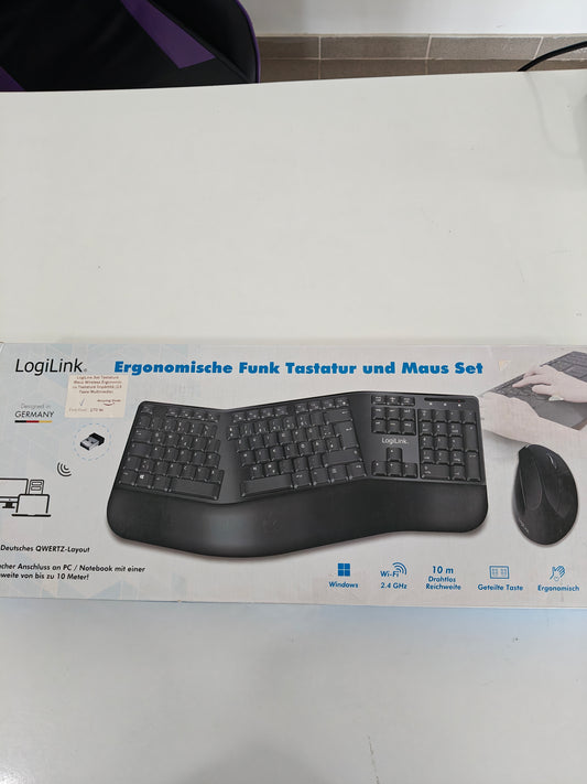 Set LogiLink Tastatură și Mouse, Ergonomice, Wireless