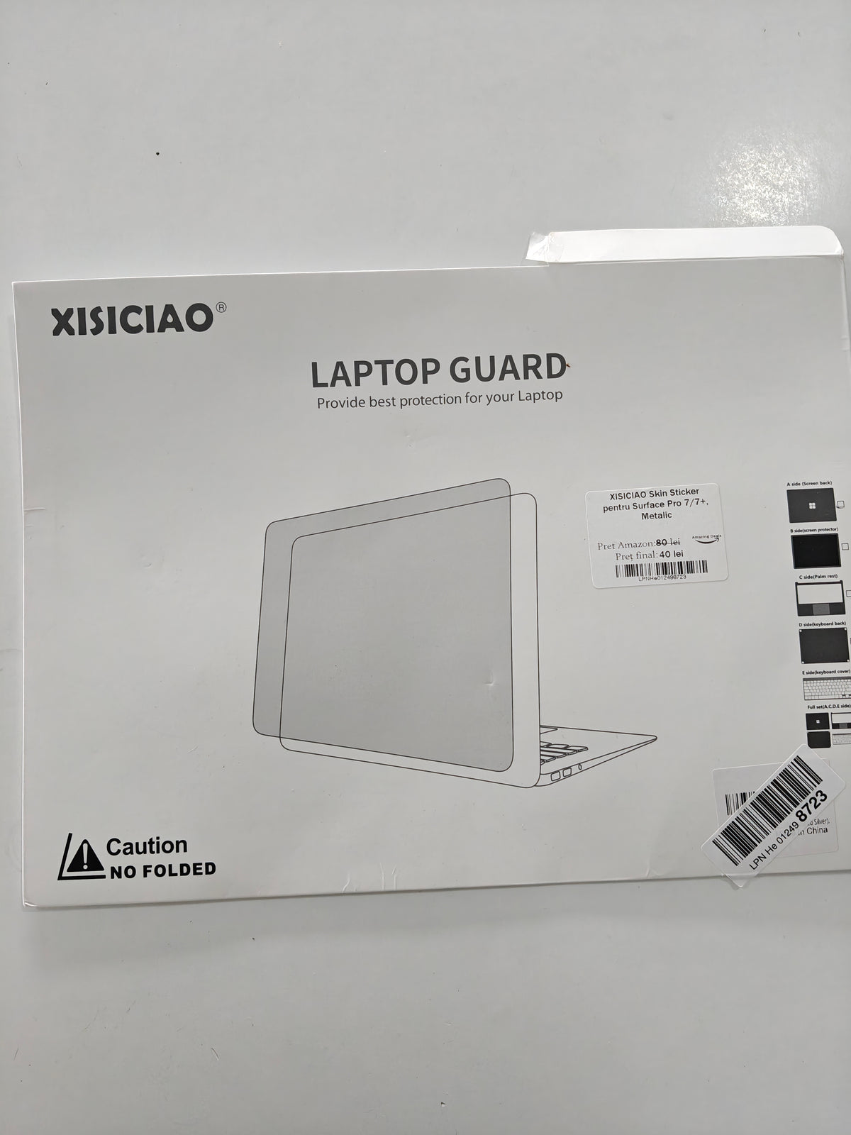 Sticker Spate Microsoft Surface Pro 7/7+ , Metalic