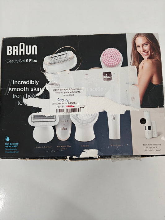 Braun Silk-Epil 9 Flex Beauty Set + Face Spa - Epilator electric ,exfoliator