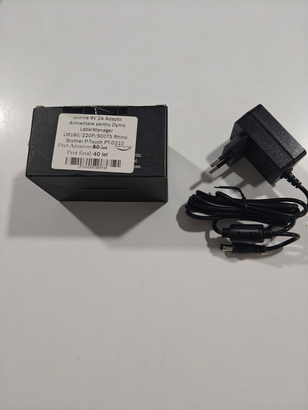Cablu Adaptor 9V 2A Alimentare Dymo LabelManager/Brother P-Touch
