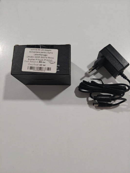 Cablu Adaptor 9V 2A Alimentare Dymo LabelManager/Brother P-Touch