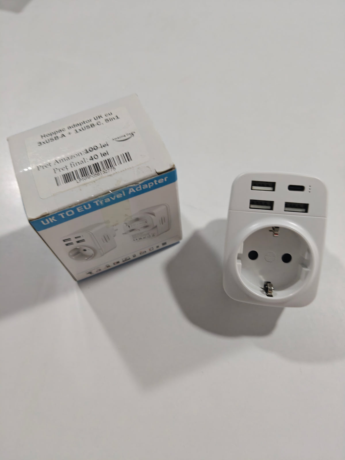 Adaptor de Anglia la Priză EU