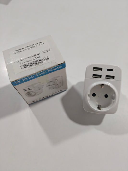 Adaptor de Anglia la Priză EU