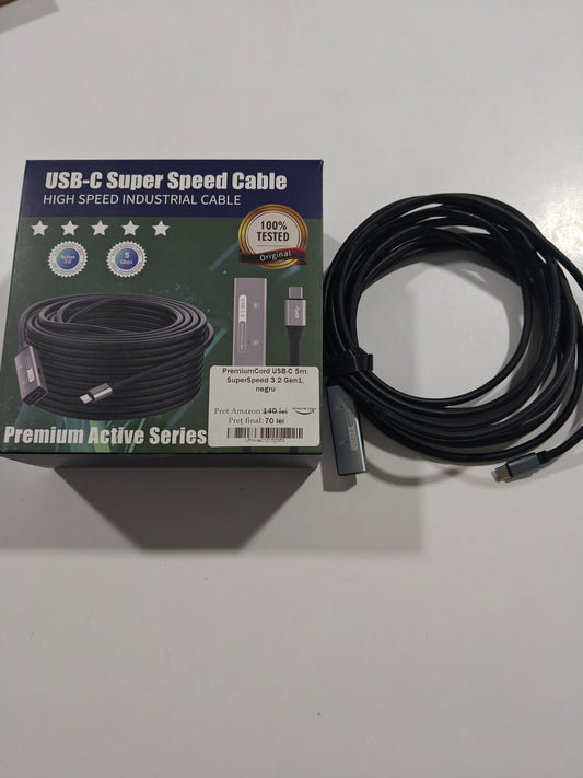 Cablu Premium Cors USB-C 5m ,SuperSpeed 3.2 Gen1