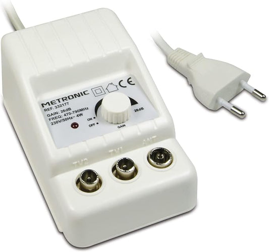 Metronic - Amplificator TV/FM/VHF/UHF, Filtru 5G, de interior