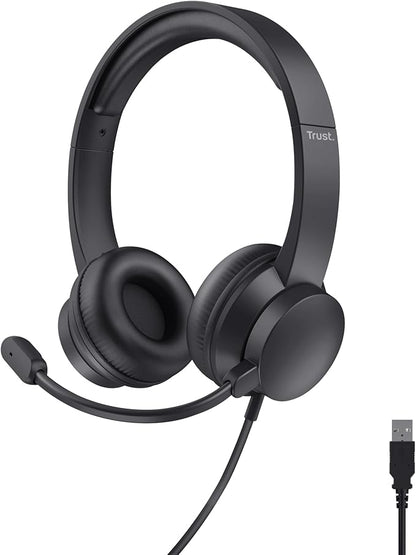 Trust - Căști USB On-Ear cu microfon 1.8m PC/Laptop
