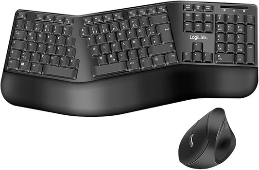 Set LogiLink Tastatură și Mouse, Ergonomice, Wireless