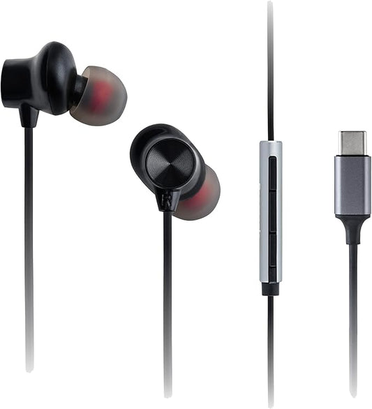 Căști Panasonic RP-TCM225BDEK in-Ear cu microfon, conector USB-C