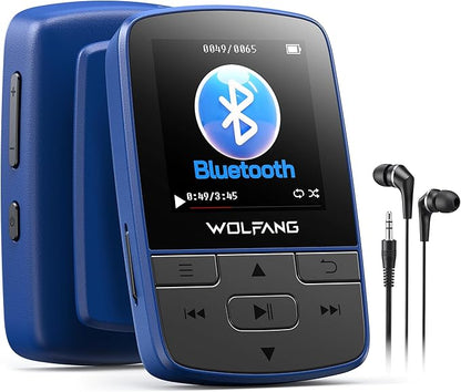 WOLFANG MP3 Player 64GB ,Bluetooth 5.2, clip sportiv ,FM, mini