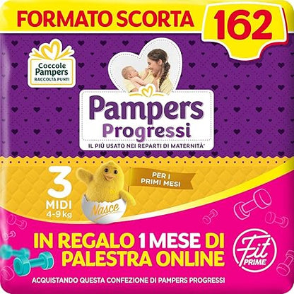 Pampers Progressi, Mărimea 3,  4-9kg, 27 buc