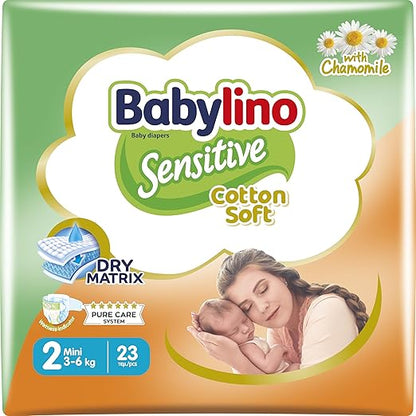 Pampers Babylino Sensitive, Material bumbac, mărimea 2, 3-6kg ,23 buc