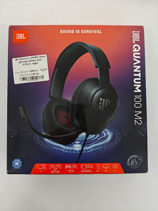 JBL Quantum 100M2 - Căști Gaming cu Fir, Microfon Detașabil