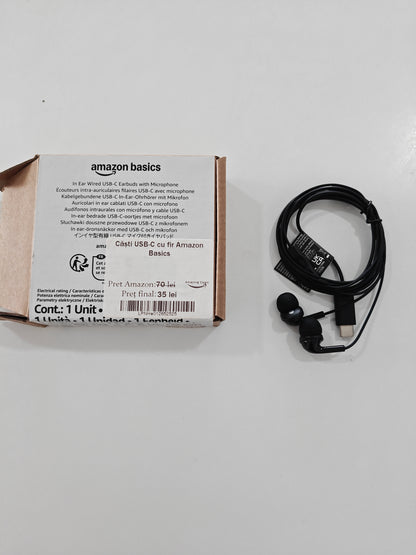 Căști cu Fir USB-C ,Amazon Basics
