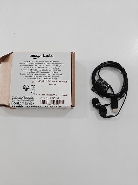 Căști cu Fir USB-C ,Amazon Basics