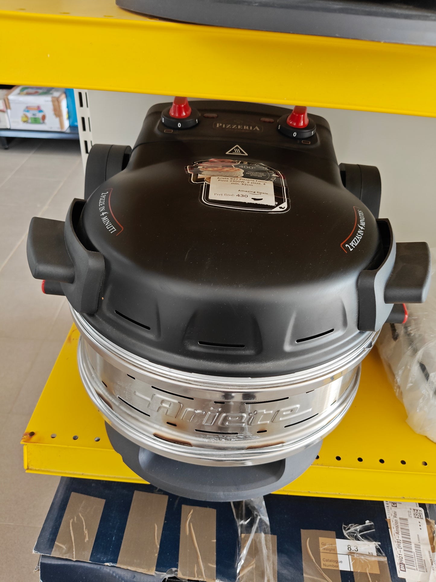 Cuptor pentru Pizza ,Ariete 927 ,2300W, 2 Pizza, 32cm