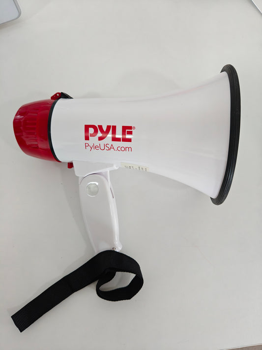 Pyle - Mini Megafon cu Sirenă ,20W ,Microfon (Necesita 4 Baterii Tip C)