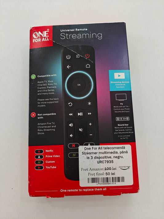 One for All URC7935 - Telecomanda Universală Streamer ,Multimedia ,3 dispozitive