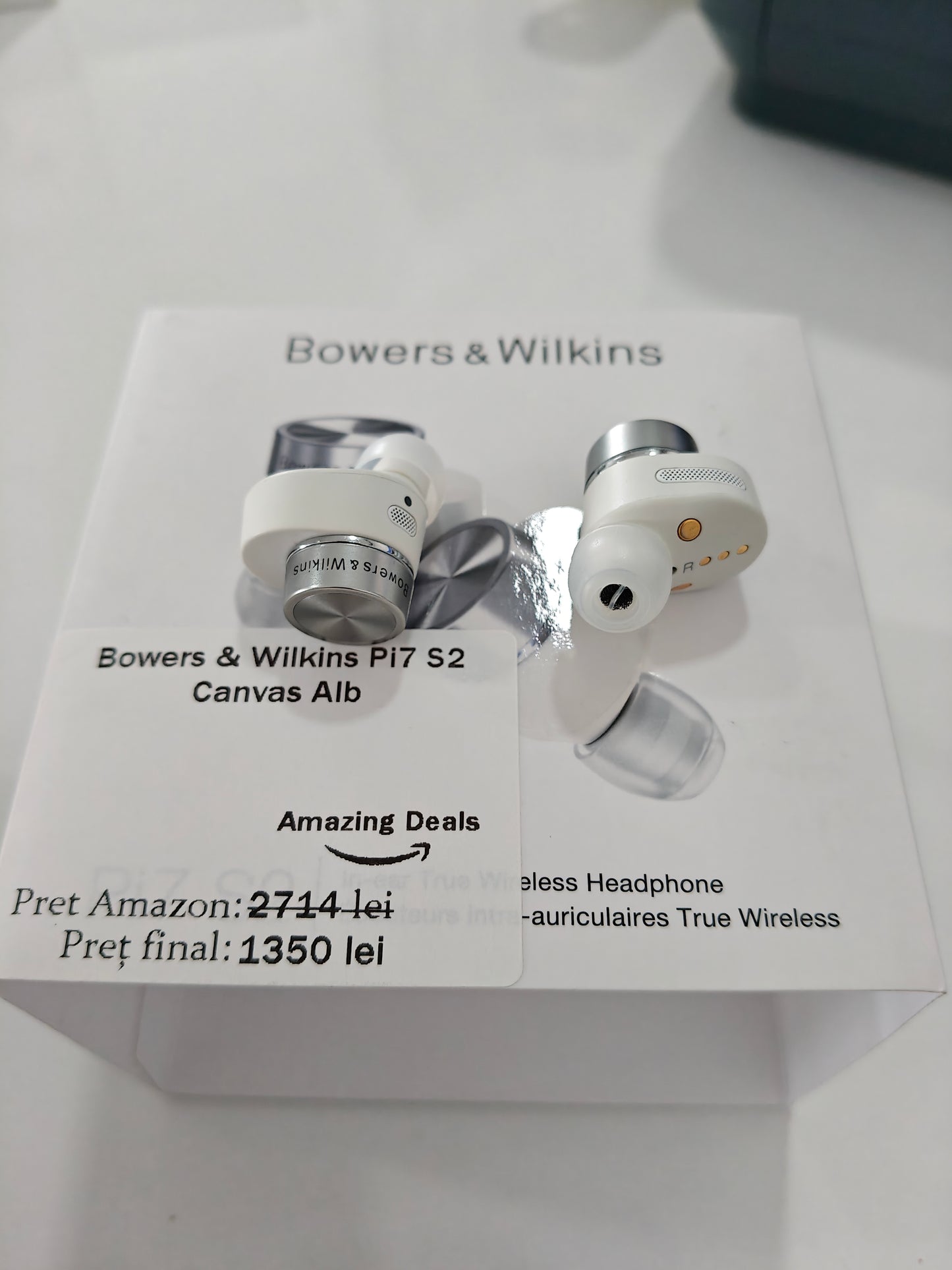 Bowers & Wilkins Pi7 S2 ,Canvas Alb