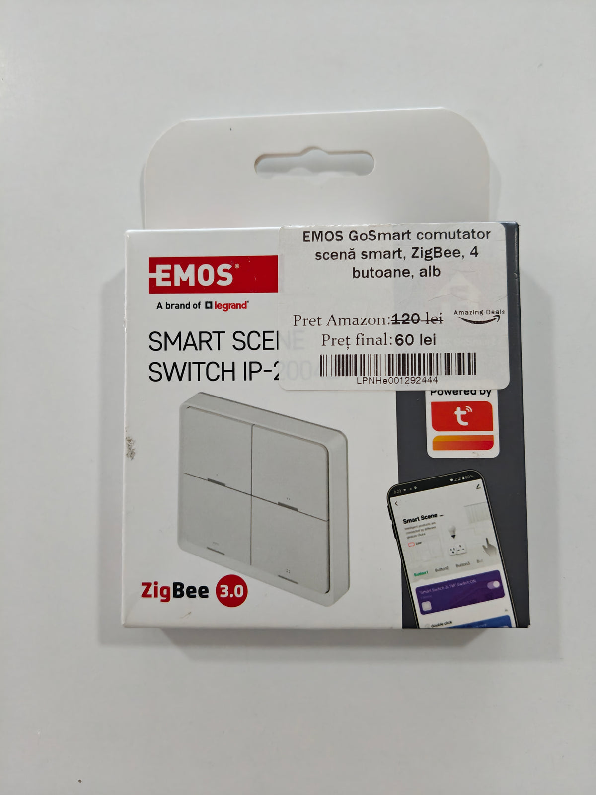 EMOS GoSmart comutator scenă Smart ZigBee, 4 butoane