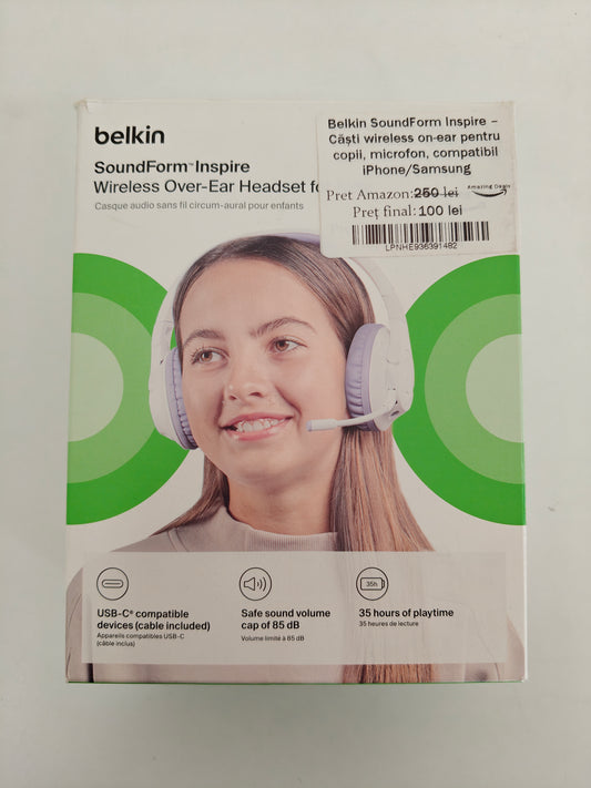 Belkin SoundForm Inspire - Căști Wireless cu microfon, pentru copii