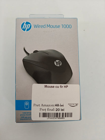 HP Wired Mouse 1000 - Mouse cu Fir