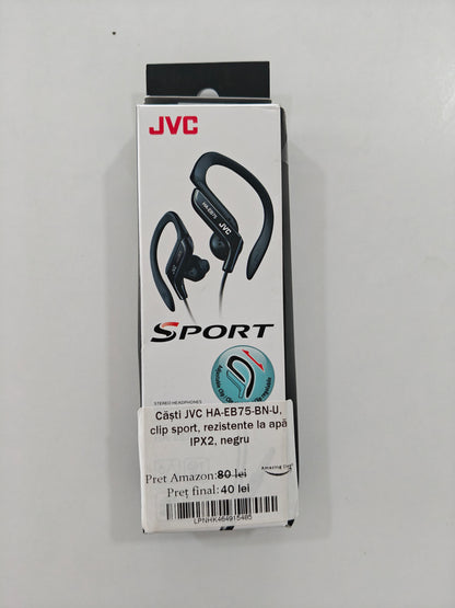 Căști JVC HA-EB75-BN-U ,clip sport ,rezistente la apa ,jack 3.5mm