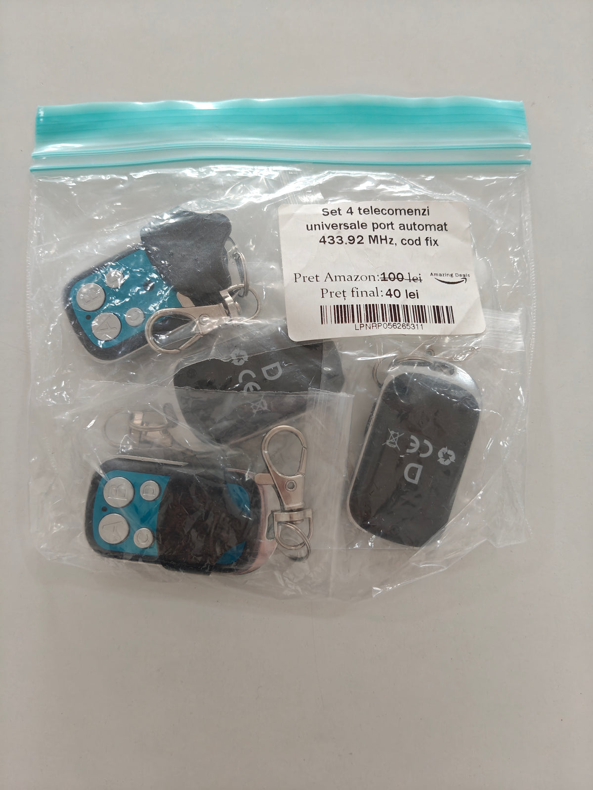 Set 4 Telecomenzi Universale ,port automat ,433.92 Mhz ,cod fix