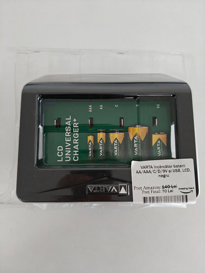 Varta - Încărcător Baterii AA/AAA/C/D/9V cu Ecran LCD