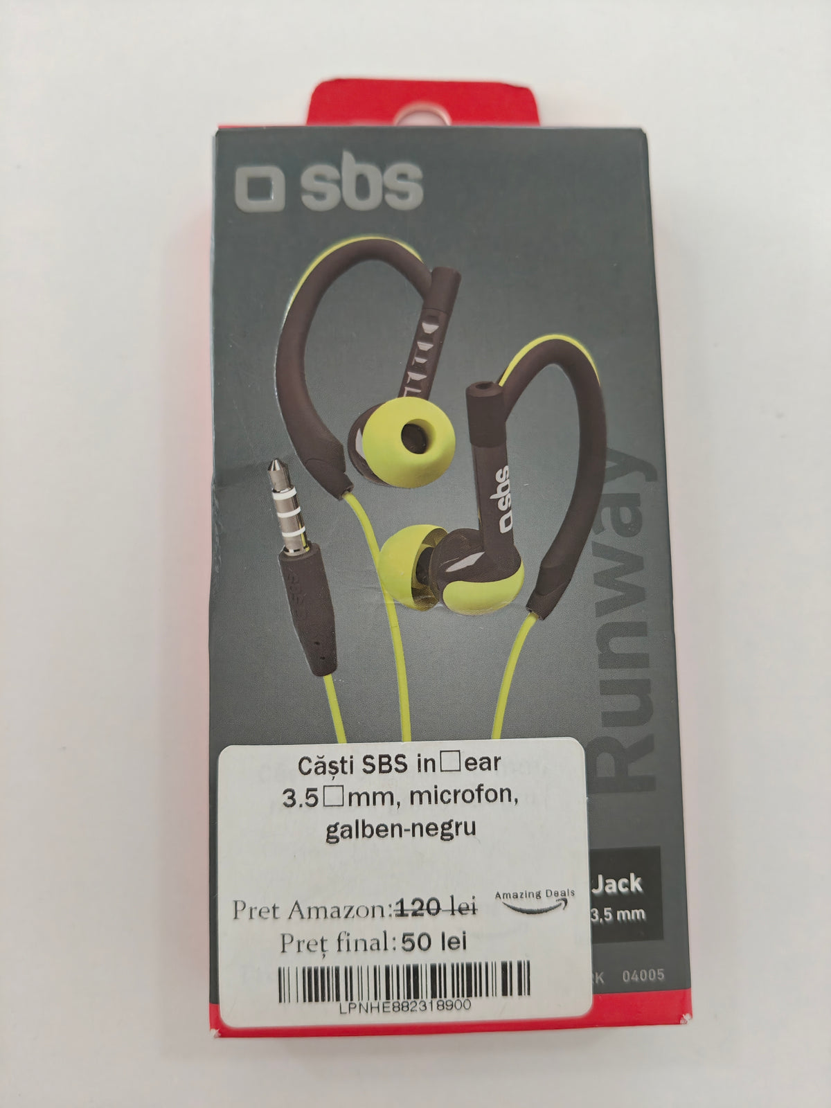 Căști SBS in-Ear cu microfon, Jack 3.5mm
