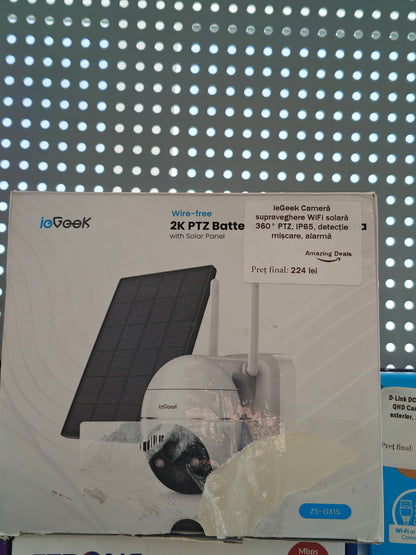 Cameră Supraveghere ieGreek ,Panou Solar , 360° ,WiFi , IP65