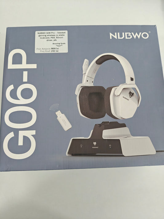 Căști NUBWO G06 Gaming Wireless cu Statie de încărcare