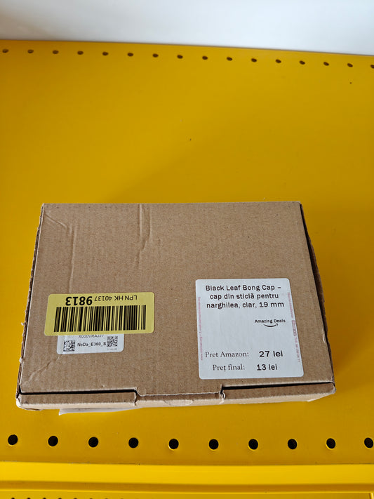 Cap din sticlă pentru narghilea ,Black Leaf Bong Cap, 19mm