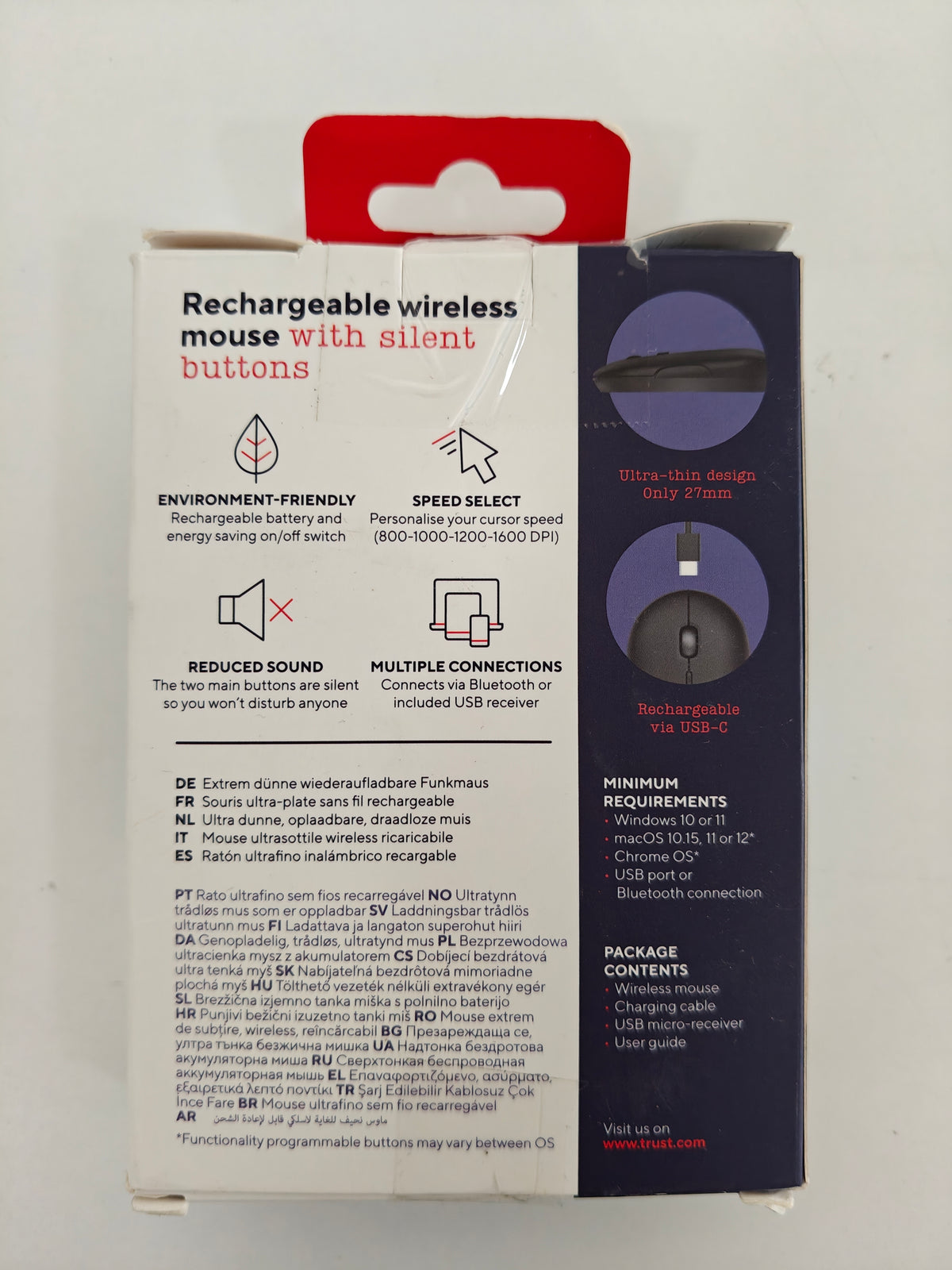 Trust Puck Mouse wireless, Bluetooth/USB