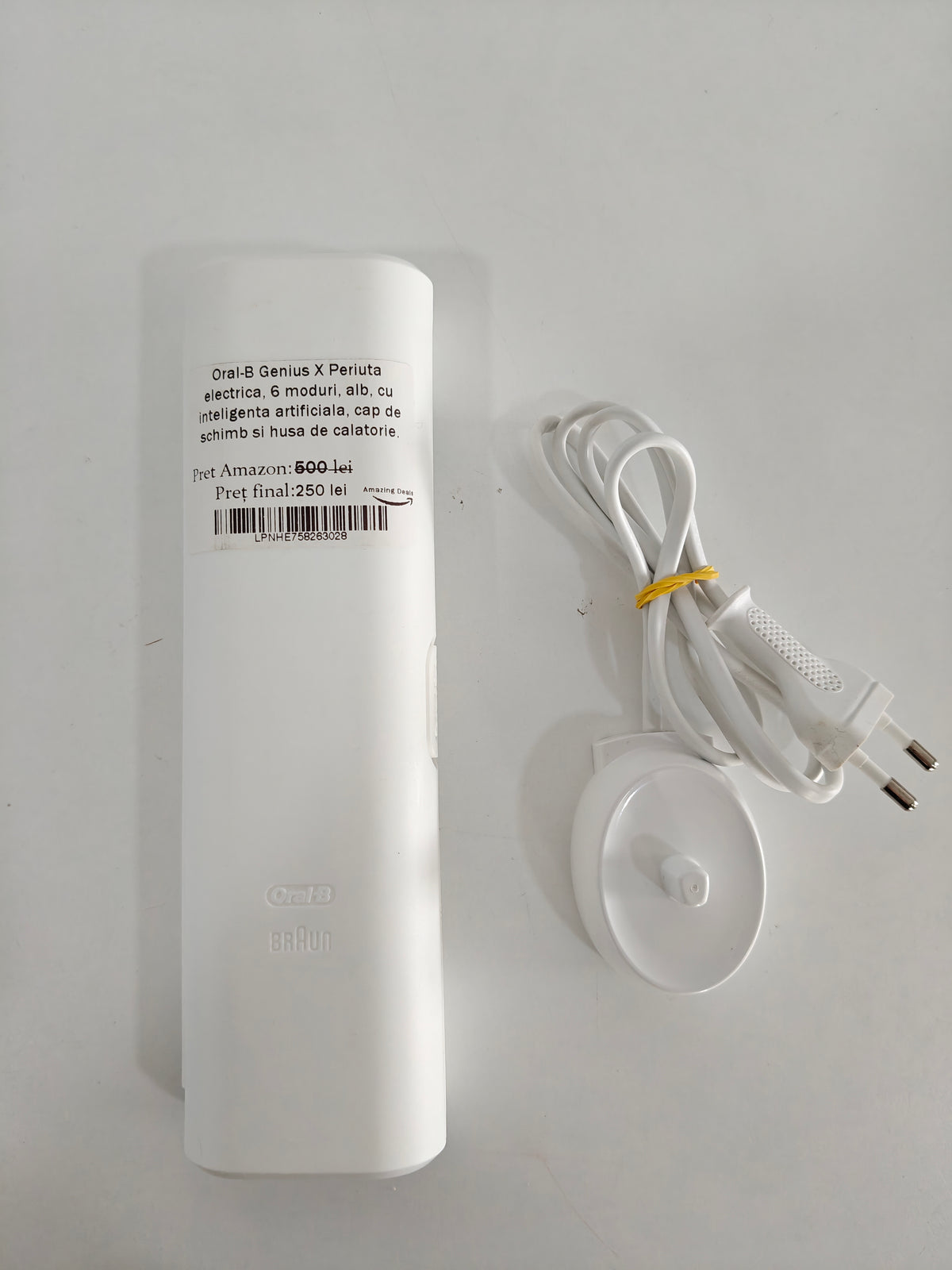 Oral-B Genius X - Periuță Electrică cu 6 moduri cu aplicație,Bluetooth (Capetele de periat nu sunt incluse)
