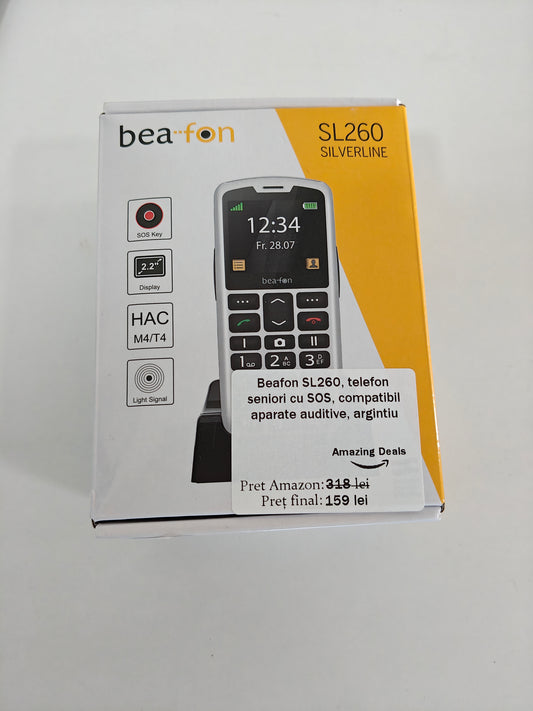 Beafon SL260 ,Telefon pentru seniori, compatibil cu aparate auditive